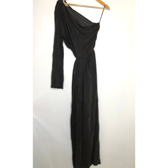 Something Navy One Shoulder Gown Cutout Maxi Black L - Picture 5 of 15